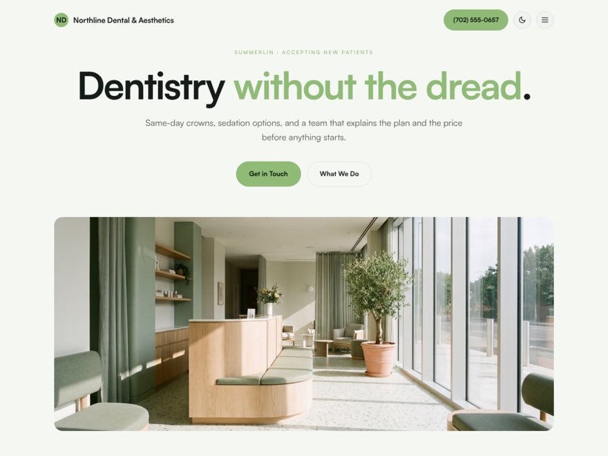 The Clinic style, a real page built by this engine