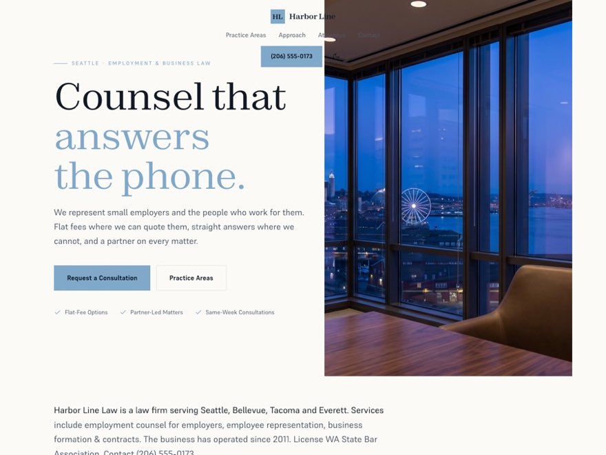 The Counsel style, a real page built by this engine